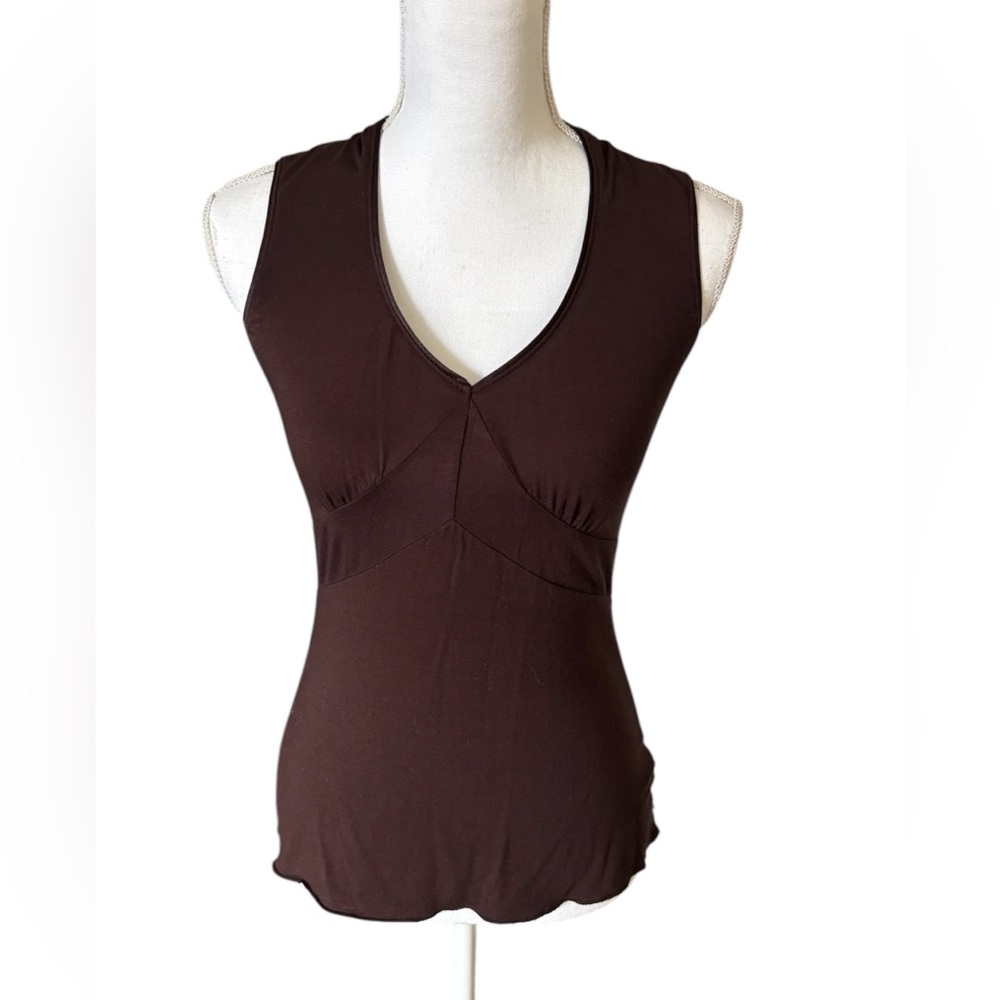 Women's Sleeveless Chocolate Brown Top
